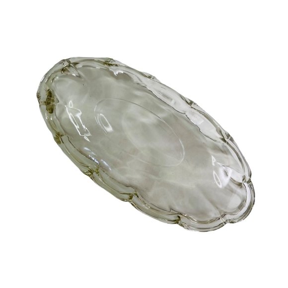 Vintage Glass Scalloped Celery Relish Dish 8.5 x 4" Oval - Picture 4 of 4